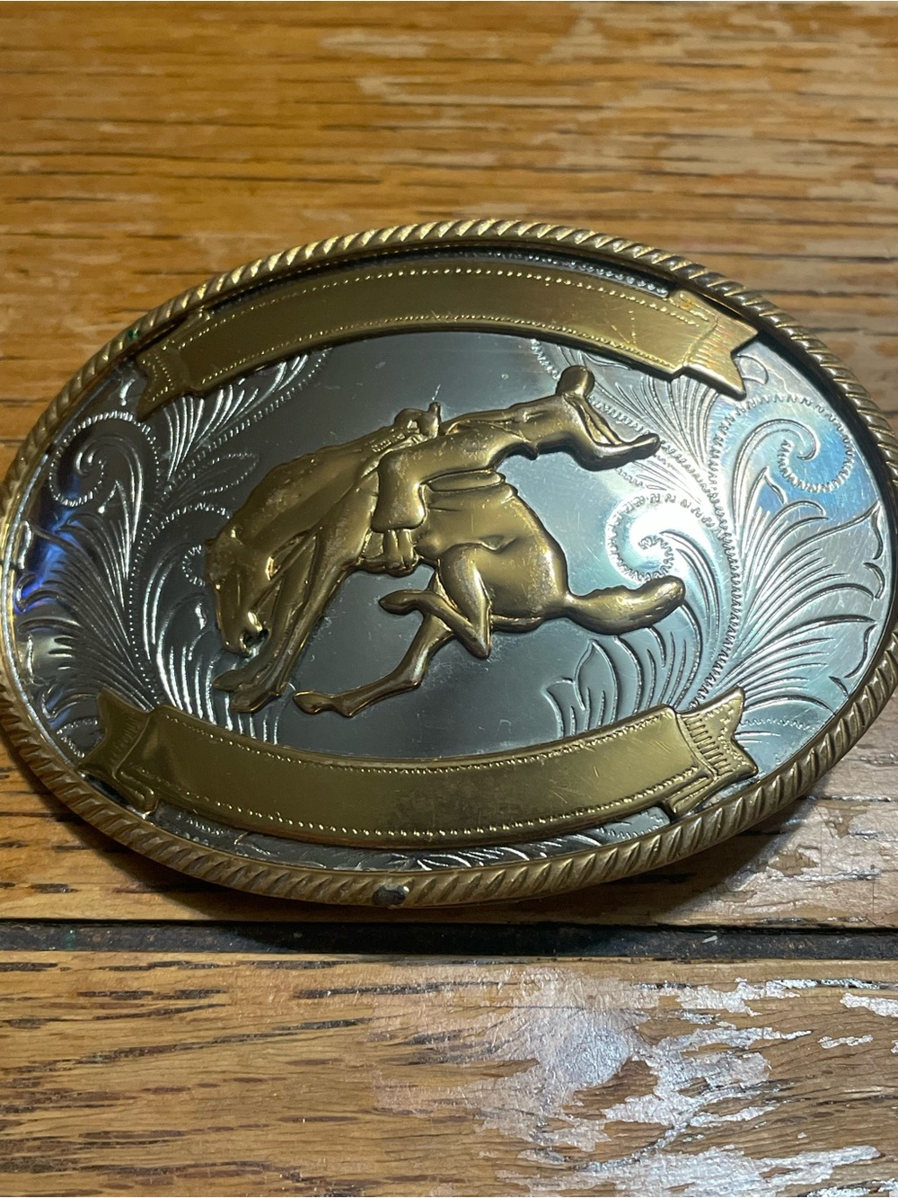Vintage Western Bucking Bronco belt buckle